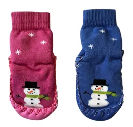 Snowman Slipper Sock Moccasins