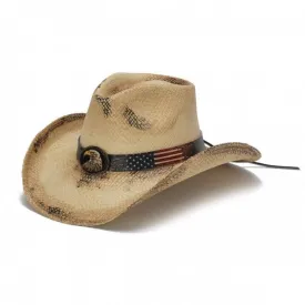 Stampede Western Straw Hat - The Sandstone Bald Eagle USA