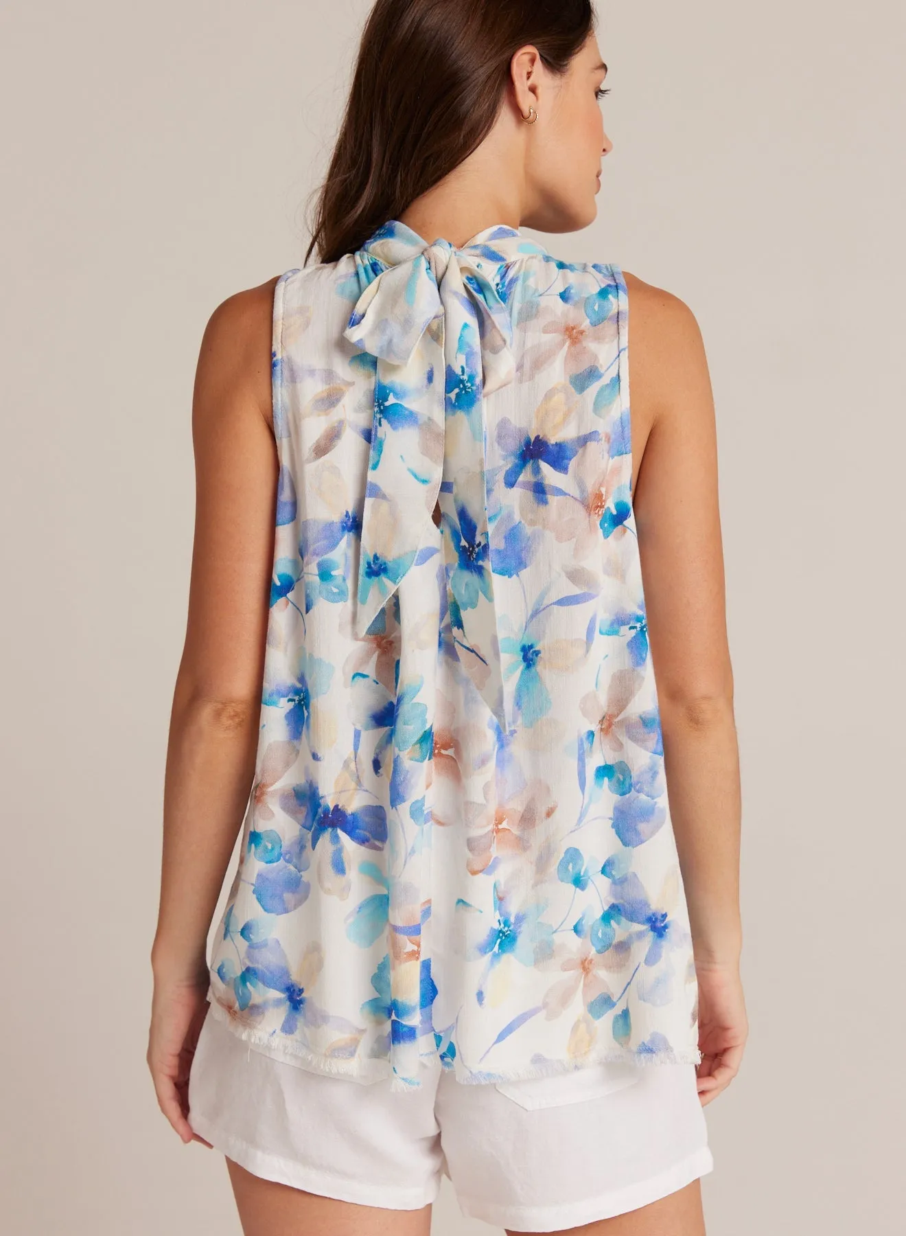 Tie Back Halter Top - Malibu Floral Print