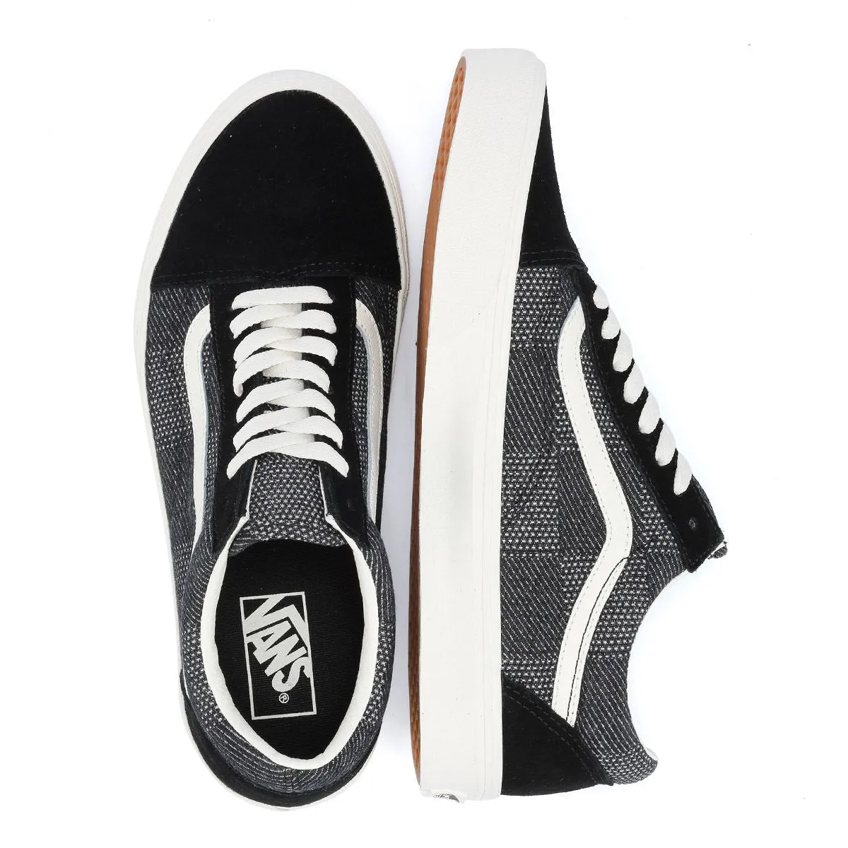 Vans Old Skool Denim Check Black Trainers