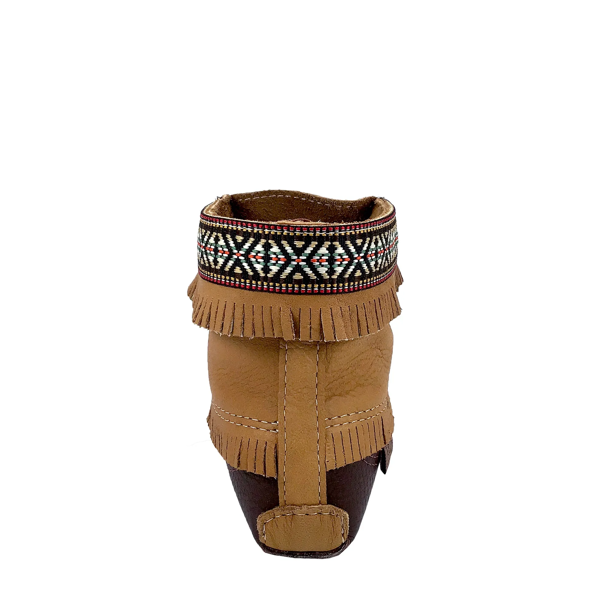 Women's Earthing Moccasin Boots Moose Hide Native Braid Ankle BB37597C-L