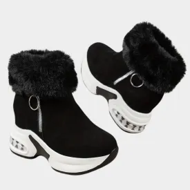 Women's Platform Snow Boots  Warm & Comfortable  Ankle-Length  Zipper Closure  Non-Slip Sole  Multiple Colours