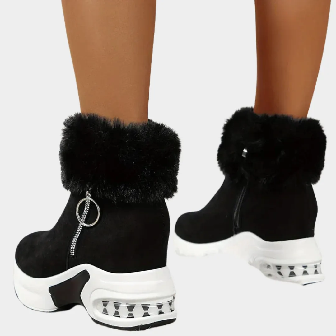 Women's Platform Snow Boots  Warm & Comfortable  Ankle-Length  Zipper Closure  Non-Slip Sole  Multiple Colours