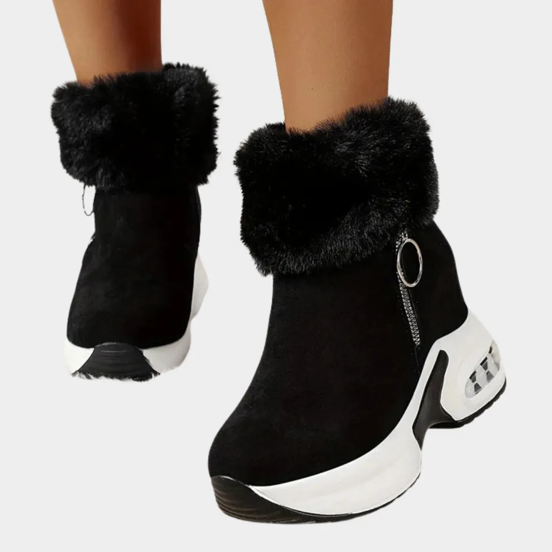 Women's Platform Snow Boots  Warm & Comfortable  Ankle-Length  Zipper Closure  Non-Slip Sole  Multiple Colours