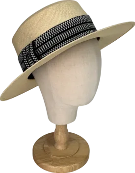 Yosuzi Beige Rafia Panama Hat UK L