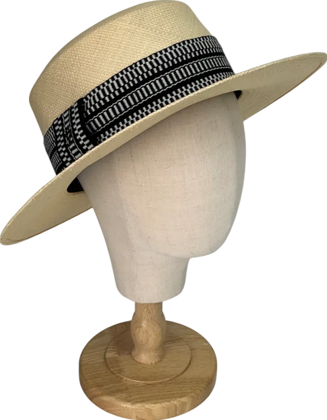 Yosuzi Beige Rafia Panama Hat UK L