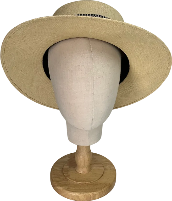 Yosuzi Beige Rafia Panama Hat UK L